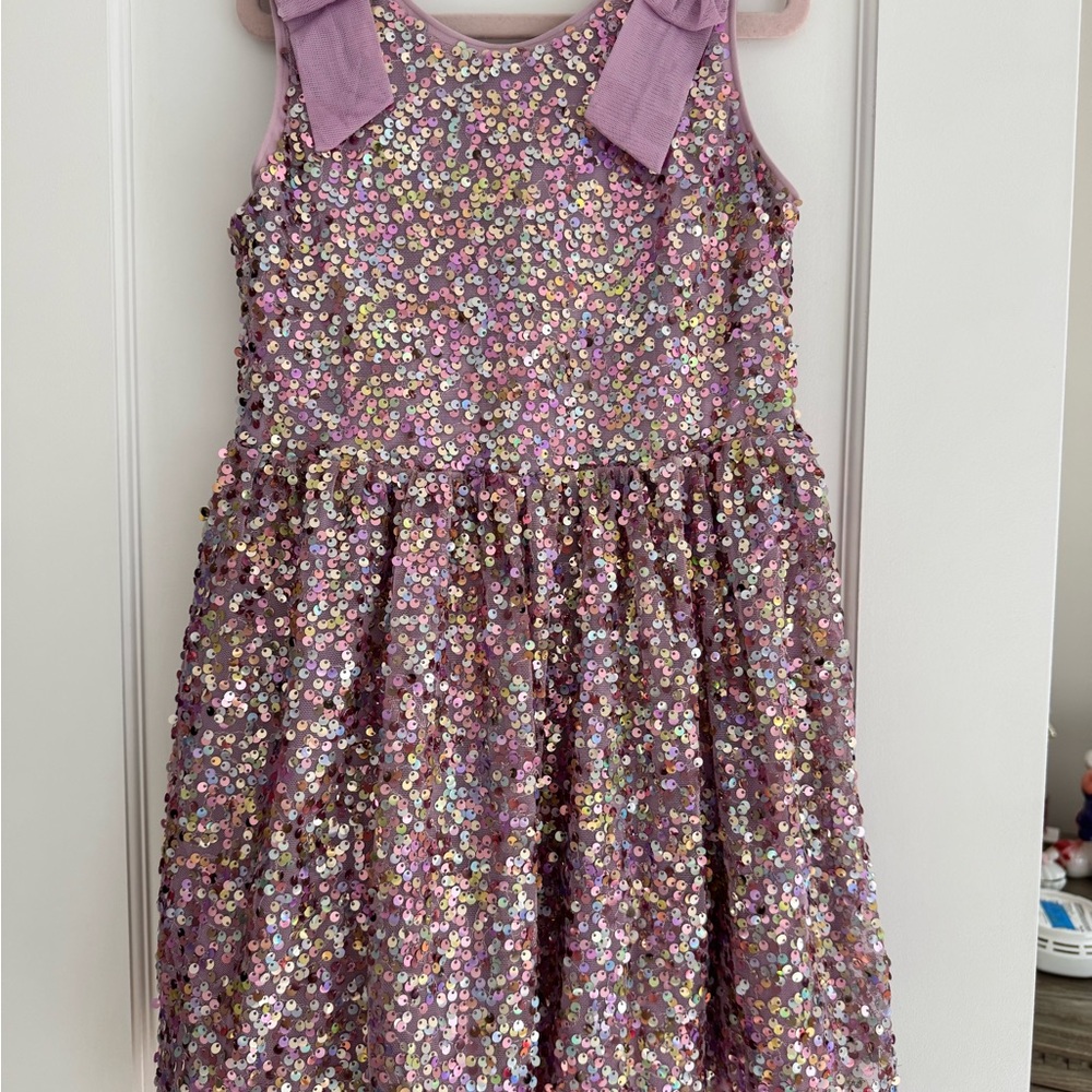Sparkling Purple Sequin Kids Dress